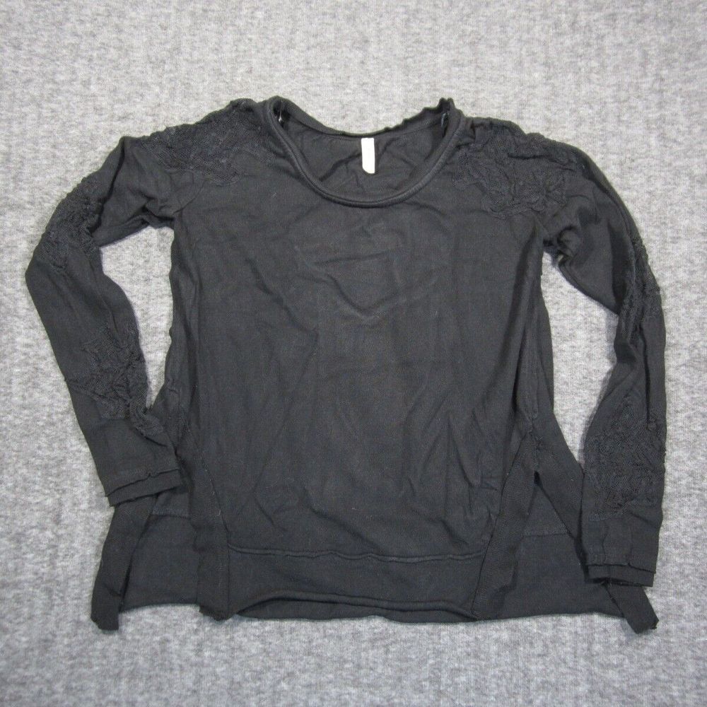 Free People Shirt Womens Small Petite Lace Keyhole Cutout Witchy Whimsigoth Sexy